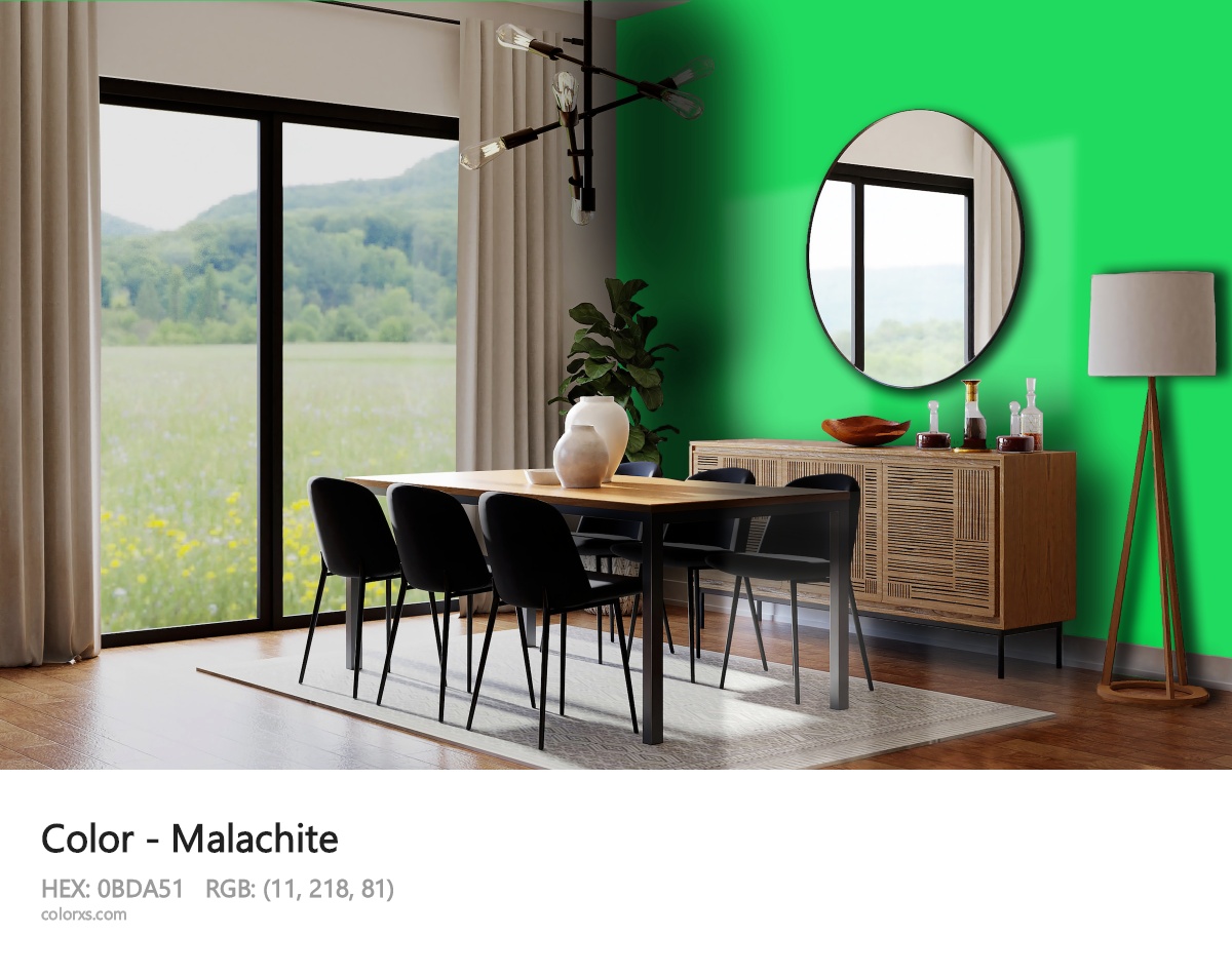 Malachite Color dining room design