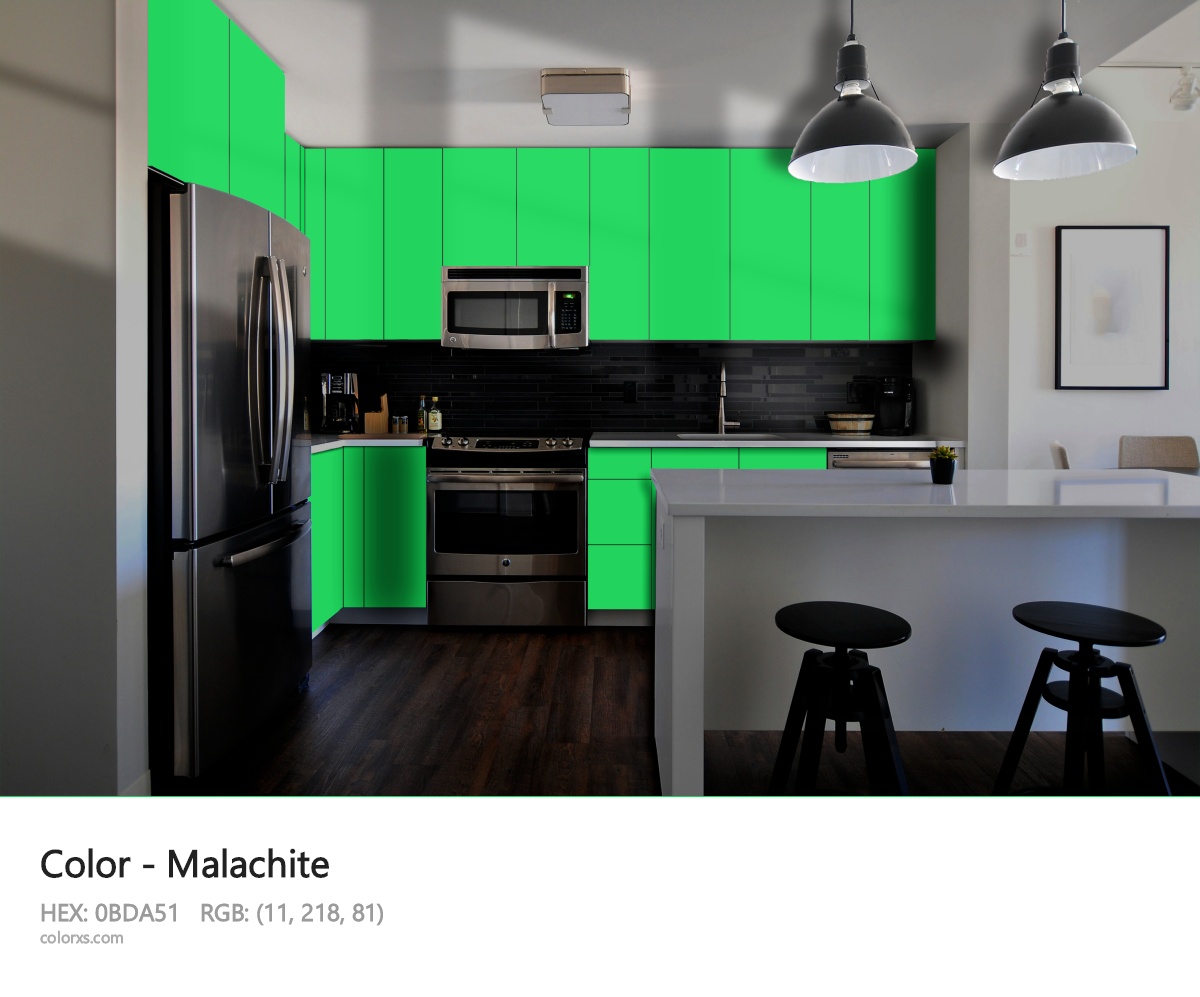 Malachite Color modular kitchen design