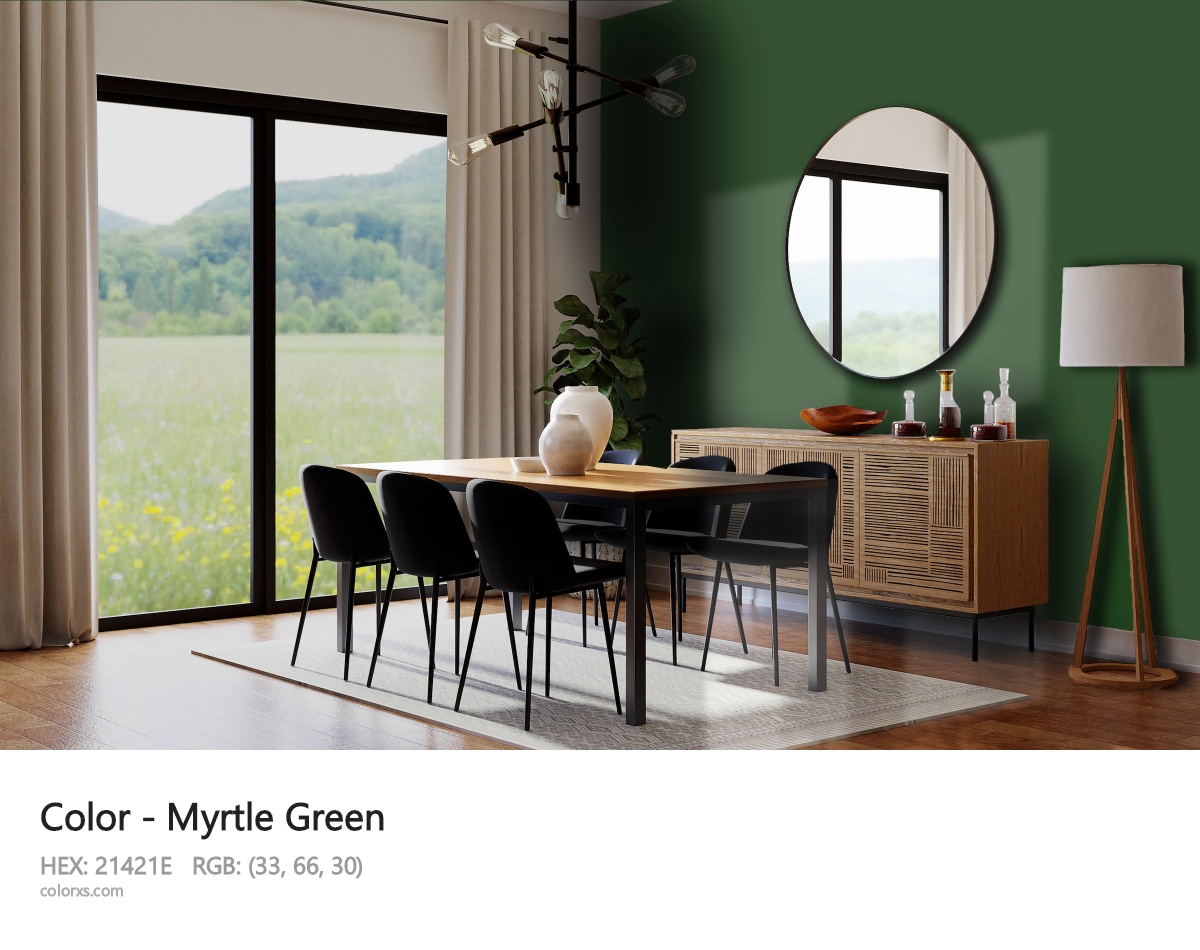 Myrtle Green Color dining room design