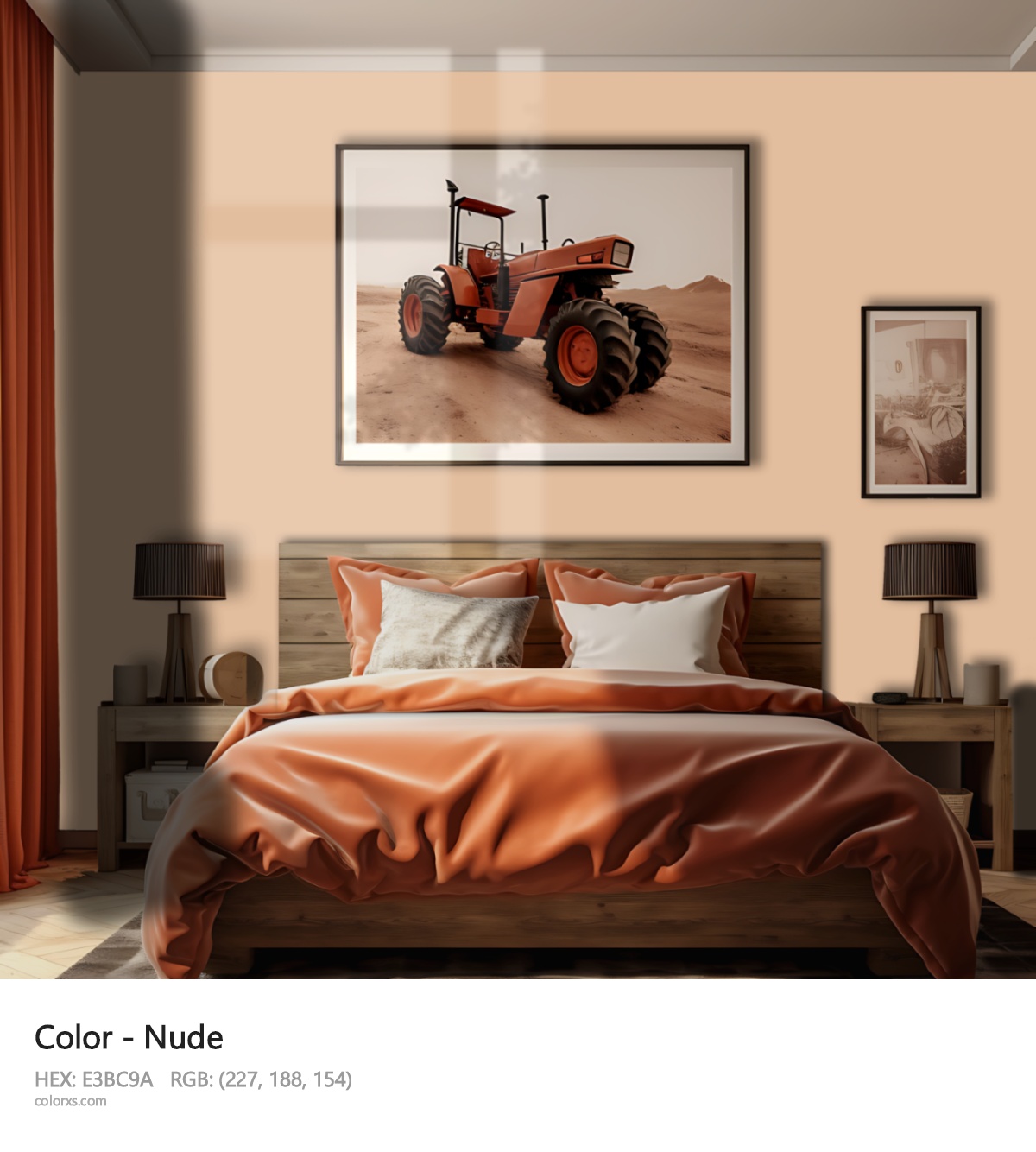 Nude Color vintage style bedroom interior