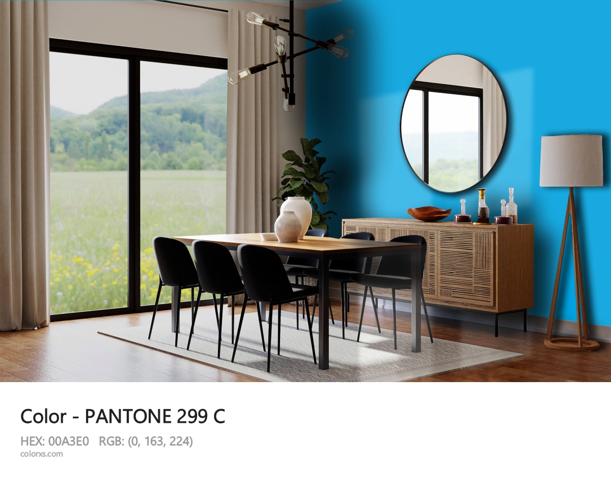 PANTONE 299 C CMS dining room design