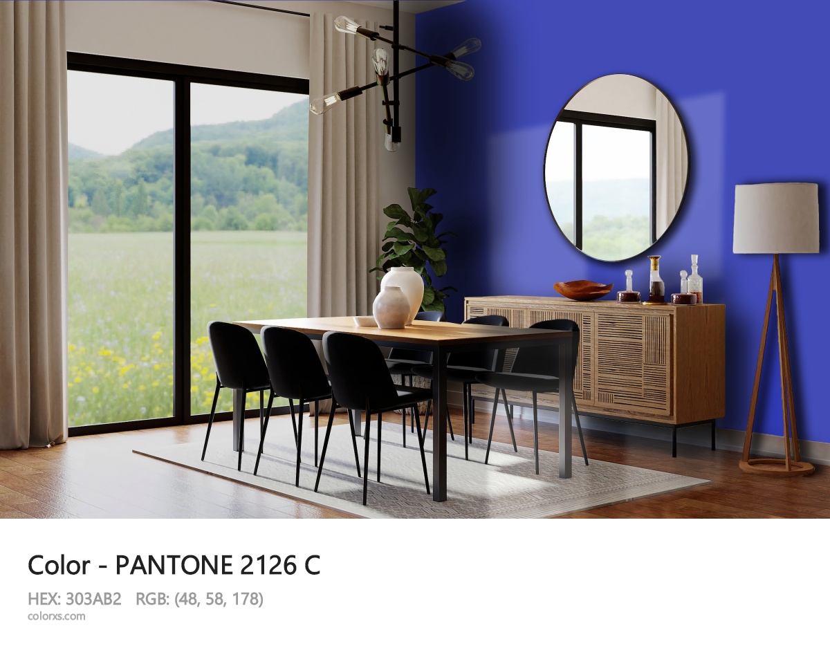 PANTONE 2126 C CMS dining room design