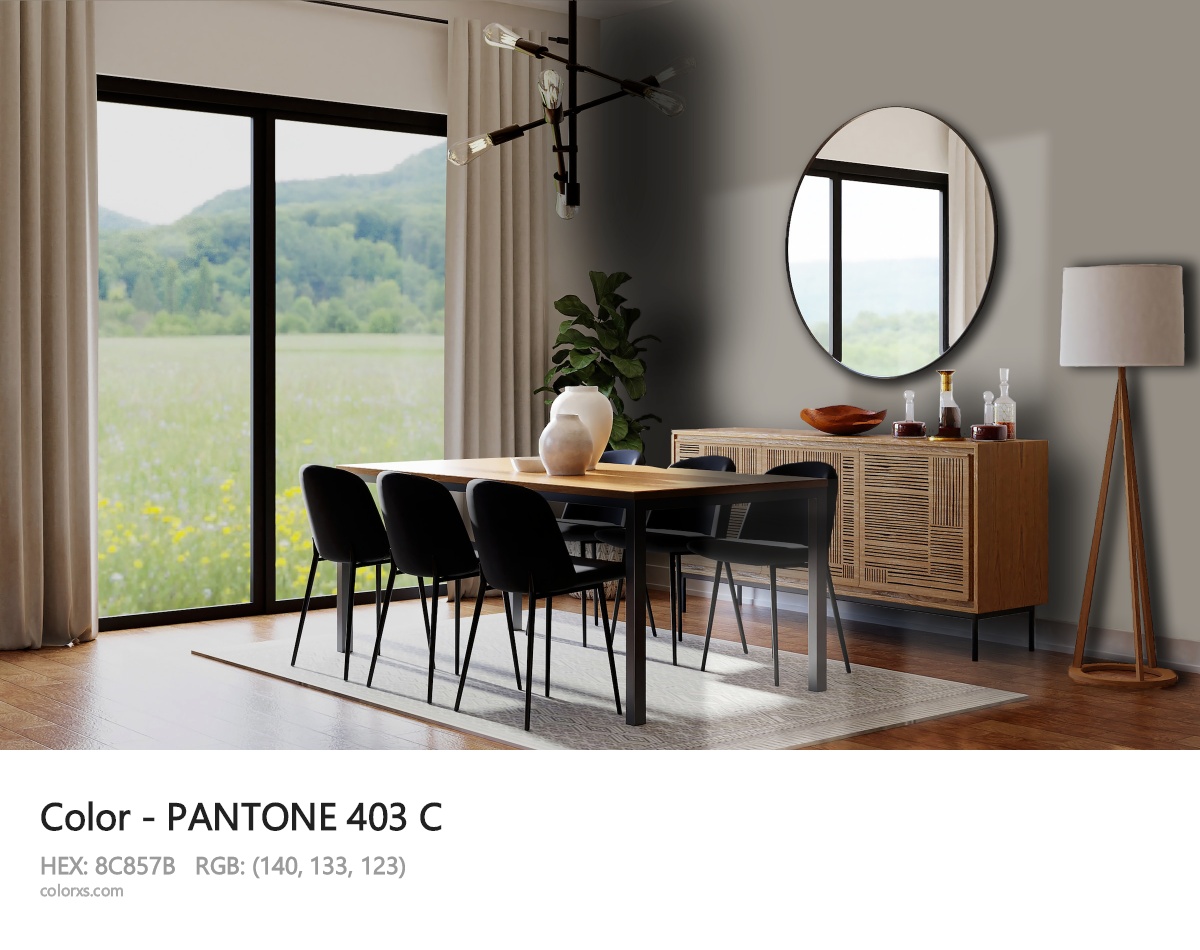 PANTONE 403 C CMS dining room design