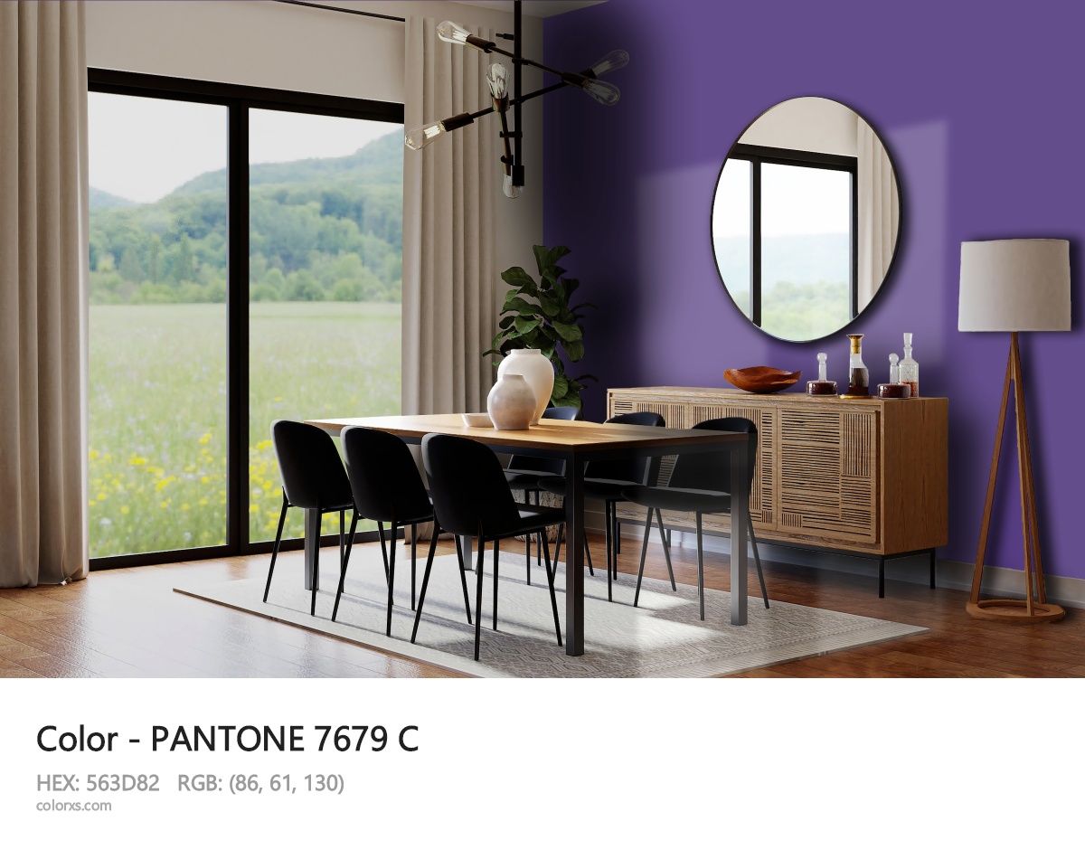 PANTONE 7679 C CMS dining room design