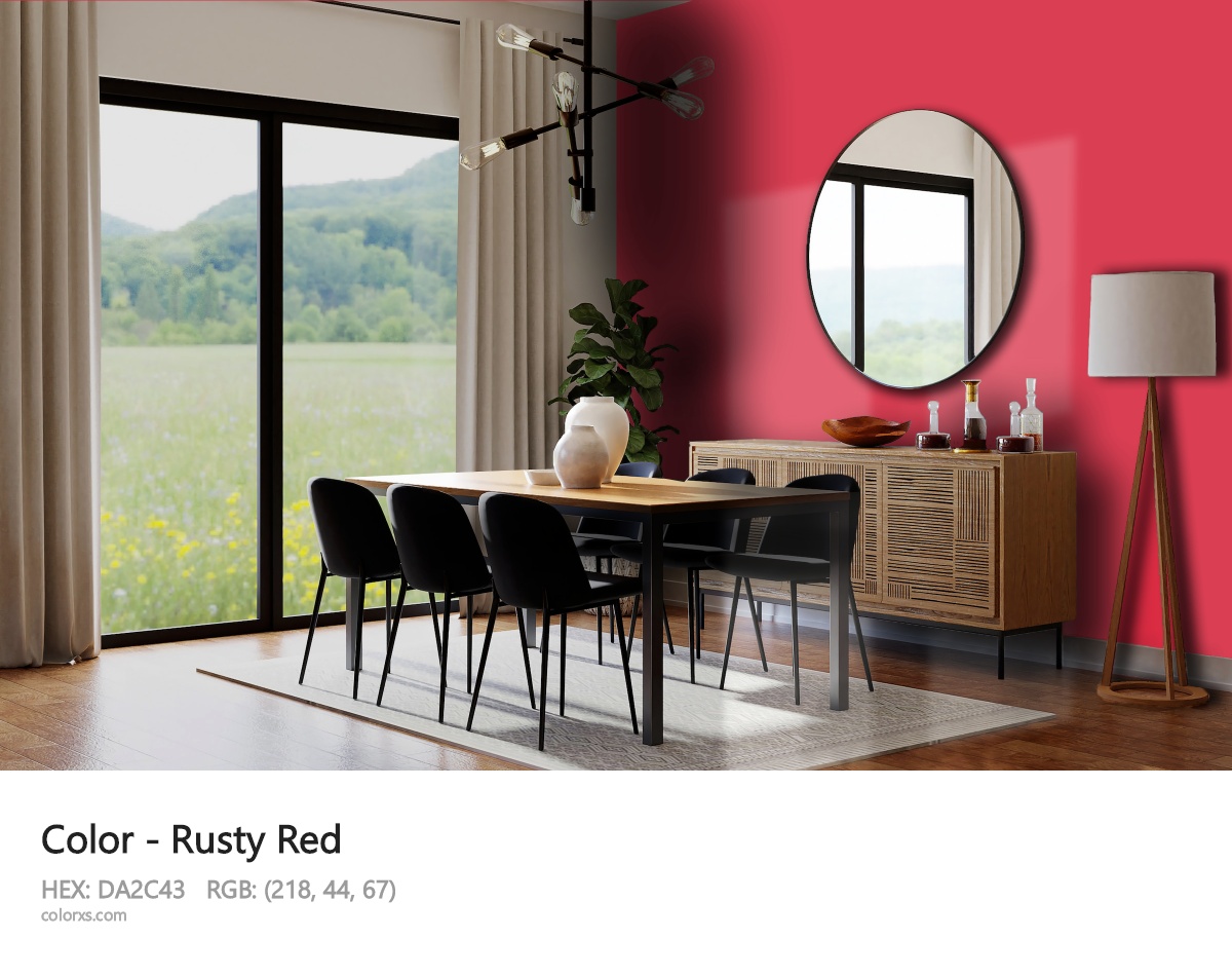 Rusty Red Color dining room design