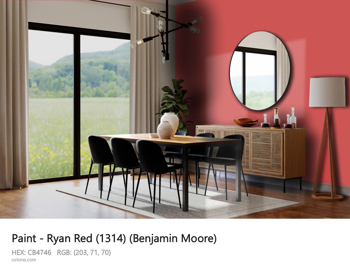 Benjamin Moore Ryan Red (1314) Paint dining room design