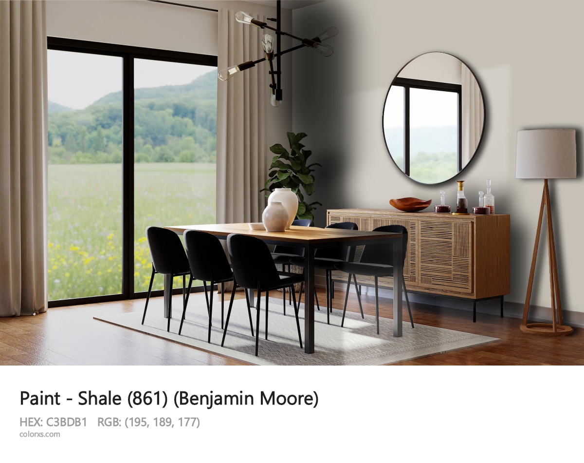 Benjamin Moore Shale (861) Paint dining room design