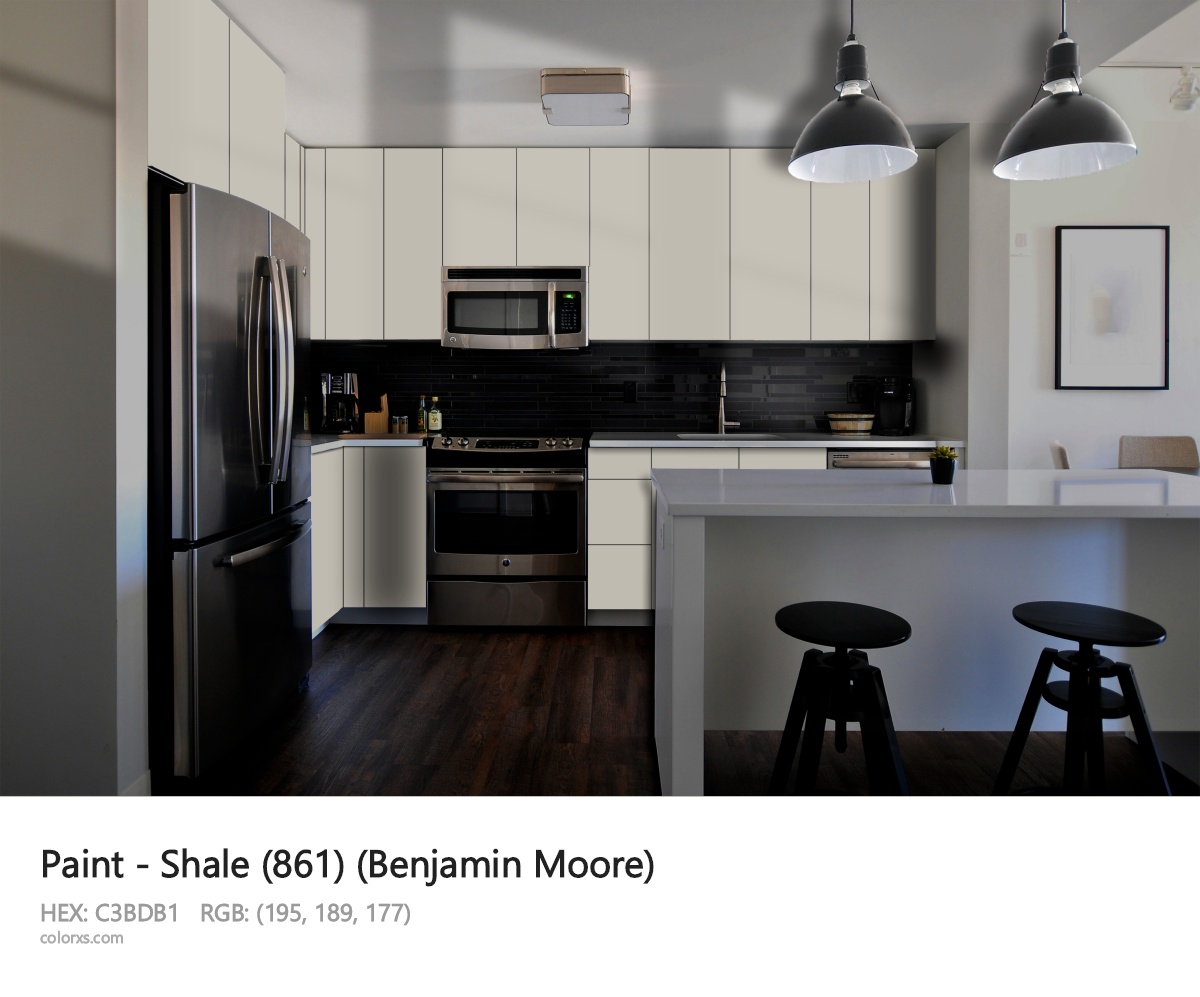 Benjamin Moore Shale (861) Paint modular kitchen design