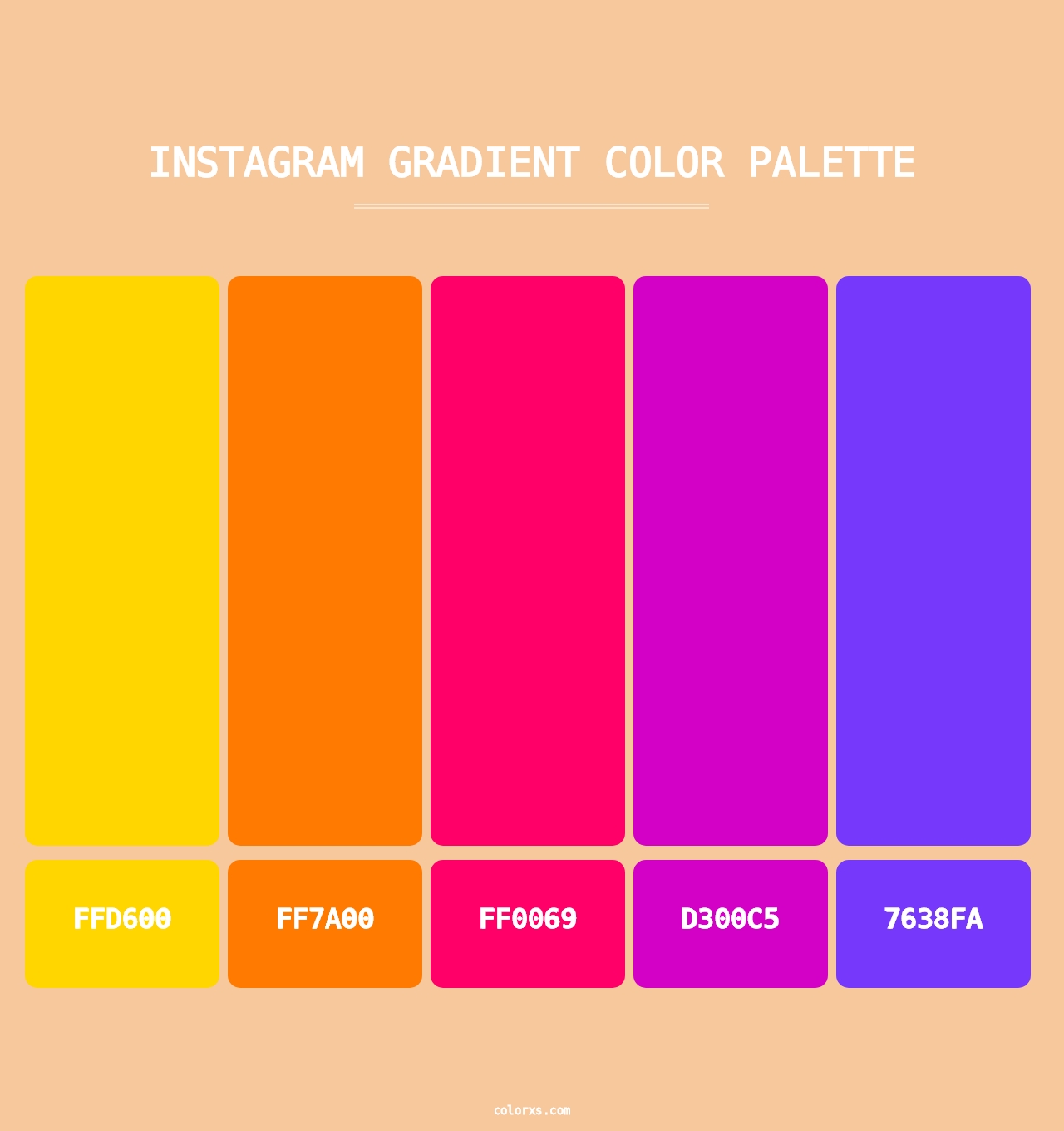 Instagram gradient color palette