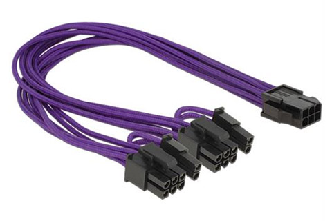 Strøm kabel PCI Express 6 pin hun til 2 x 8 han