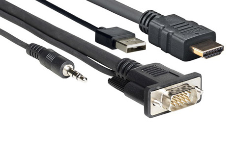 Vivolink Pro kabel med HDMI, VGA, USB og MiniJack