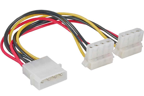 Molex split cable (Molex female to 2x Molex male angle)