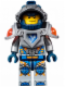 Minifig No: nex010  Name: Clay Moorington - Dark Blue Helmet, Flat Silver Visor and Armor