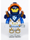 Minifig No: nex117  Name: Clay Moorington - Dark Blue Helmet, Trans-Neon Orange Visor, Dark Blue Armor