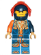 Minifig No: nex134  Name: Clay Moorington - Dark Blue Helmet, Trans-Neon Orange Visor