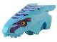 Part No: 1584pb02  Name: Dragon Head (Avatar Ikran) Jaw Upper with Dark Purple Stripes and Bright Light Orange Eyes Pattern