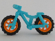 Part No: 36934c06  Name: Bicycle Heavy Mountain Bike with Straight Handlebars with Orange Wheels and Black Tires (36934 / 50862 / 50861)