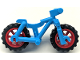 Part No: 36934c03  Name: Bicycle Heavy Mountain Bike with Straight Handlebars with Red Wheels and Black Tires (36934 / 50862 / 50861)