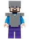 Minifig No: min013  Name: Steve - Dark Purple Legs, Flat Silver Helmet and Armor