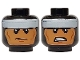 Part No: 3626cpb1273  Name: Minifigure, Head Dual Sided Balaclava, White Headband, Cheek Lines, Scowl / Clenched Teeth Pattern (Batman) - Hollow Stud