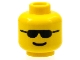 Part No: 3626p04  Name: Minifigure, Head Glasses with Black Sunglasses and Standard Grin Pattern