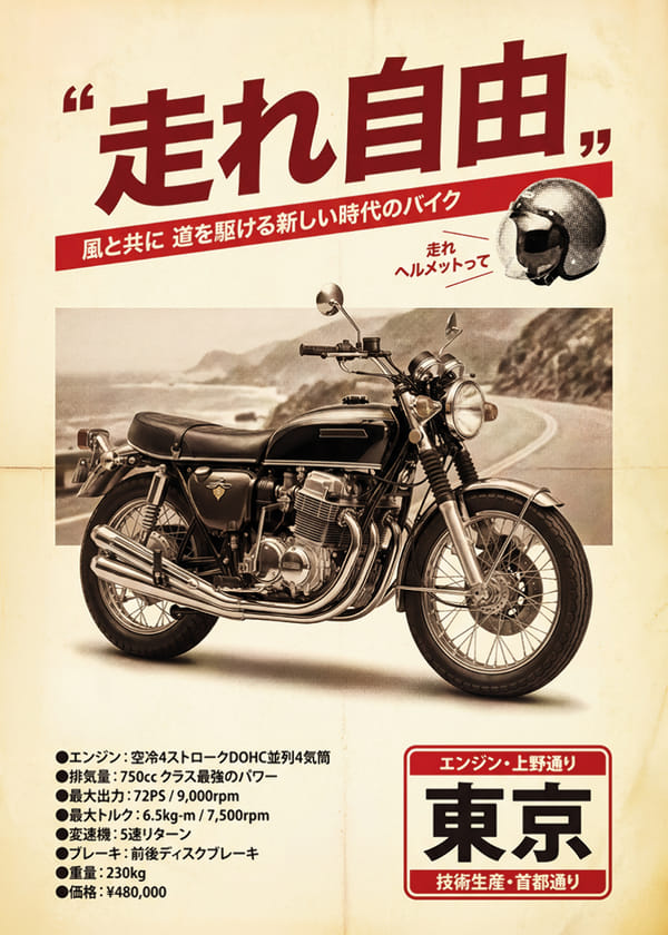 Poster Tokyo Vintage Kawasaki Z2 750