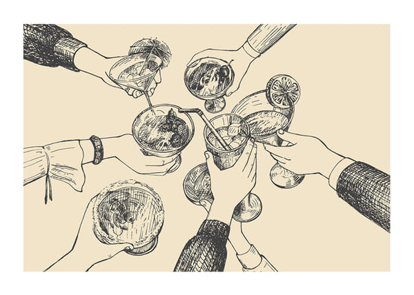 Poszter Vintage Drinks Drawing