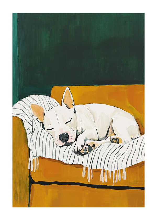 Poster Cozy In Striped Blanket