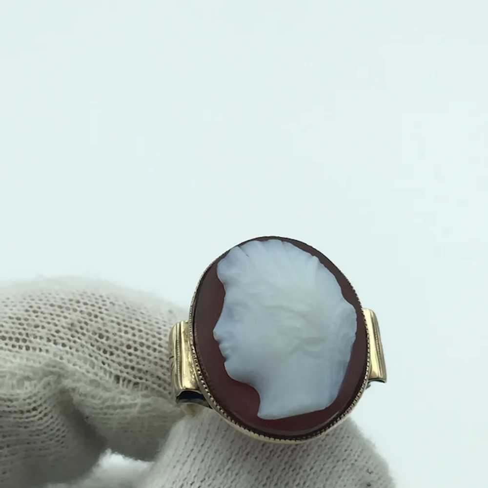 10K Rose Gold Cameo ring - image 6