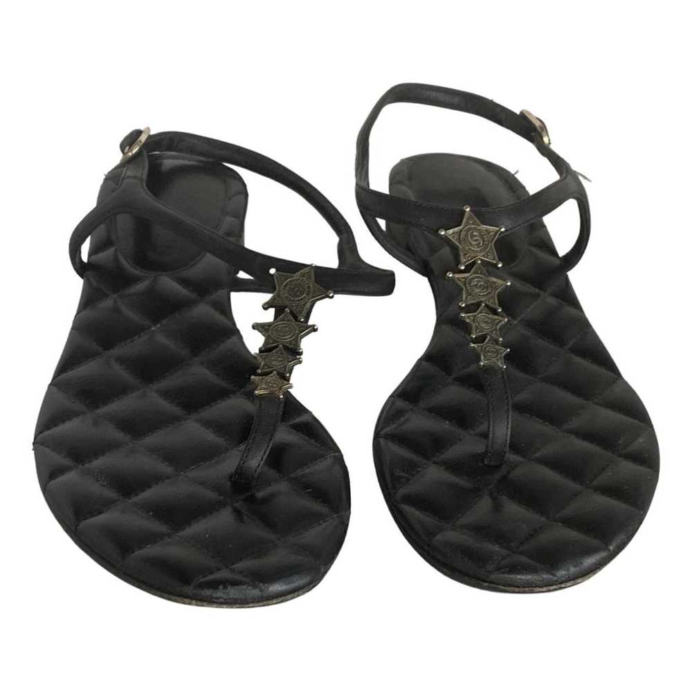 Chanel Leather flip flops - image 1