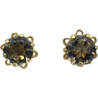 14K Smoky Quartz Earrings - image 1