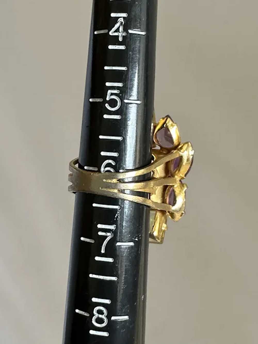 Gold Tone Faux Jewel Ring - image 8