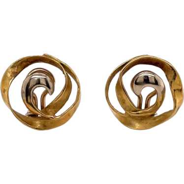 18K Yellow Gold Earring - image 1