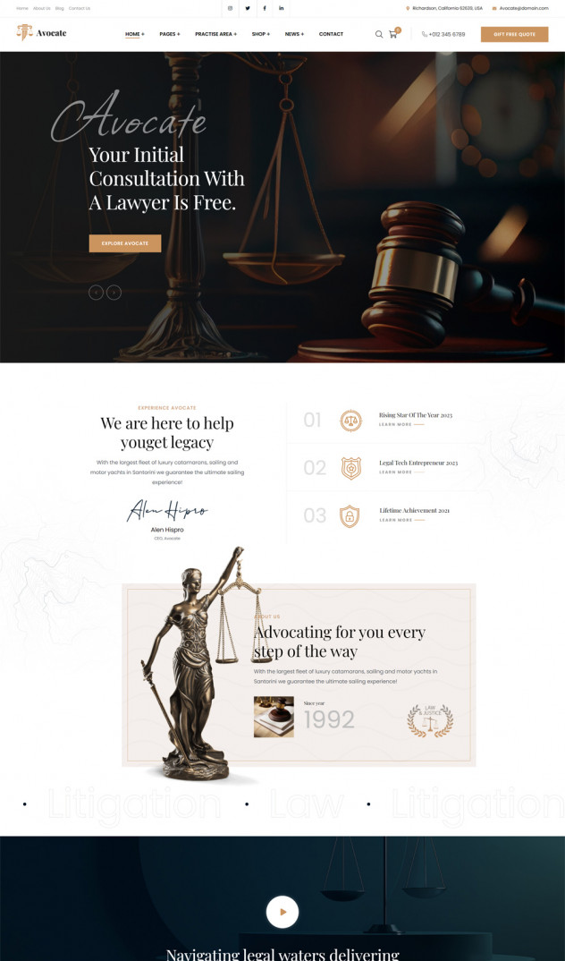 Avocate - Attorney Lawyer HTML Website Template