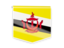 Brunei. Square flag label. Download icon.