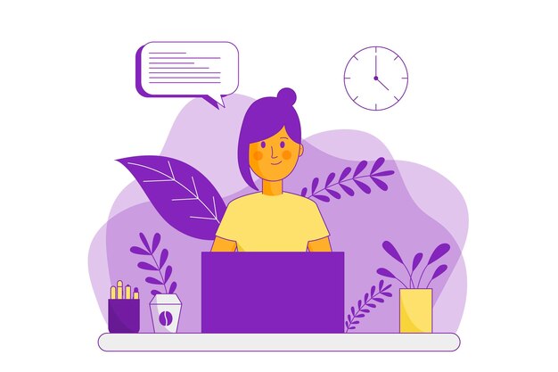 Customer support flat illustration