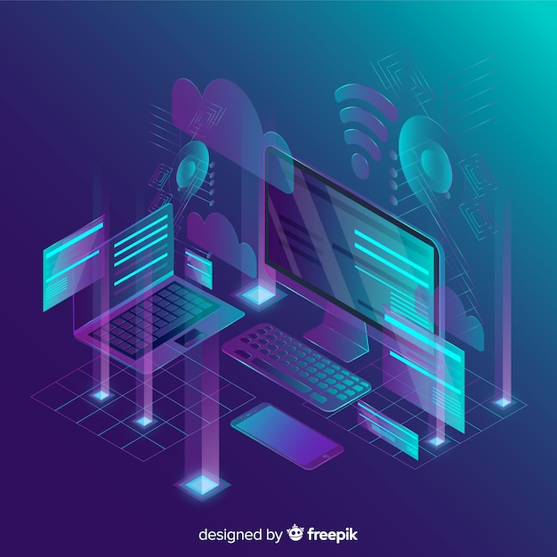 Free Vector isometric tecnology abstract background