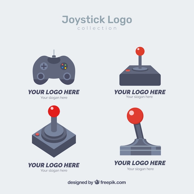 Free Vector joystick logo collection with flat design