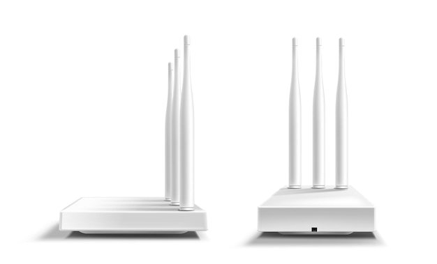 Free Vector wifi router front and side view mockup