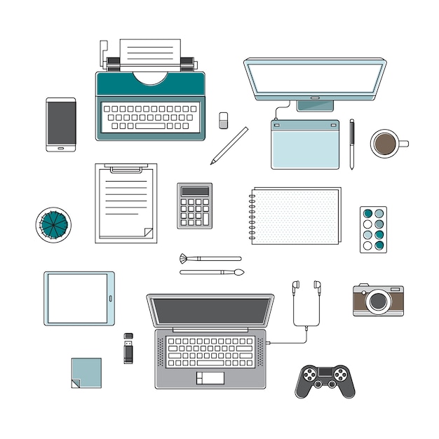 Free Vector vector of office supplies