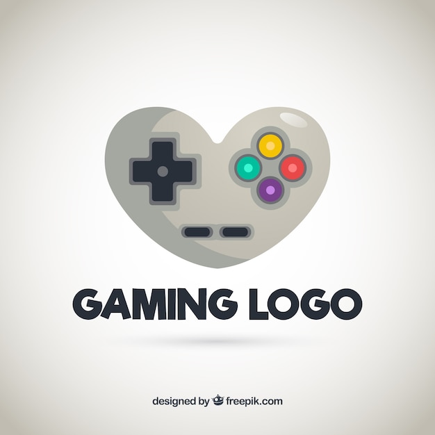 Free Vector video game logo template with joystick