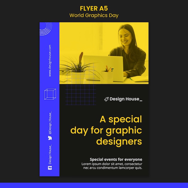 Free PSD world graphics day flyer template