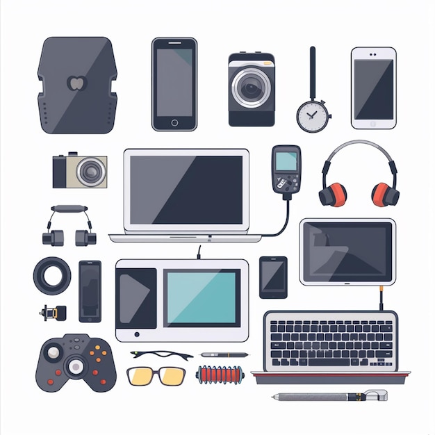 Vector a collection of electronic devices including a video game