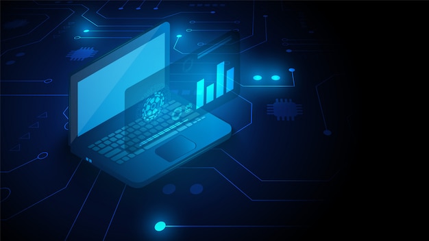 Vector circuit technology background with hi-tech digital data