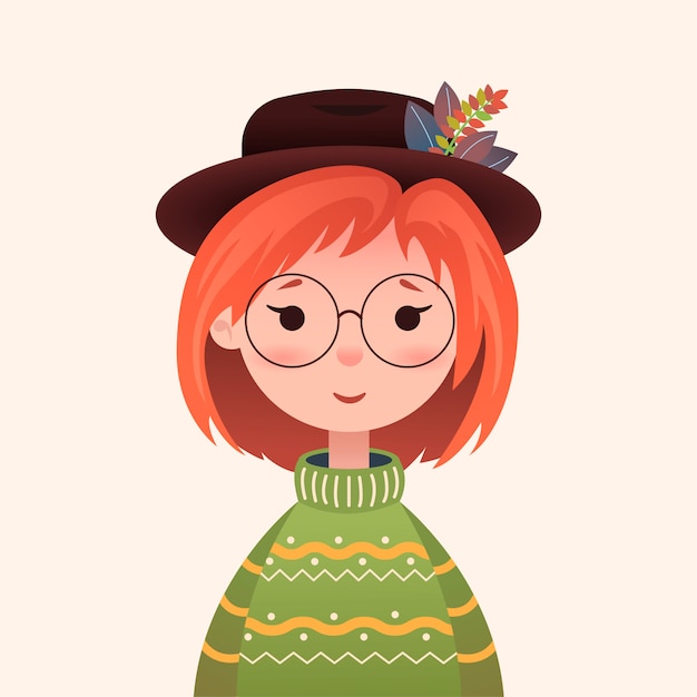 Cute autumn girl in a sweater and hat