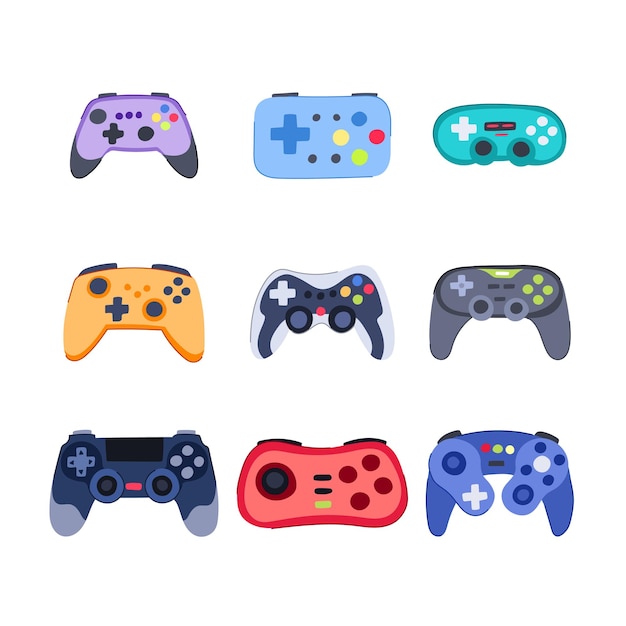 Vector gamepad set cartoon vector illustration