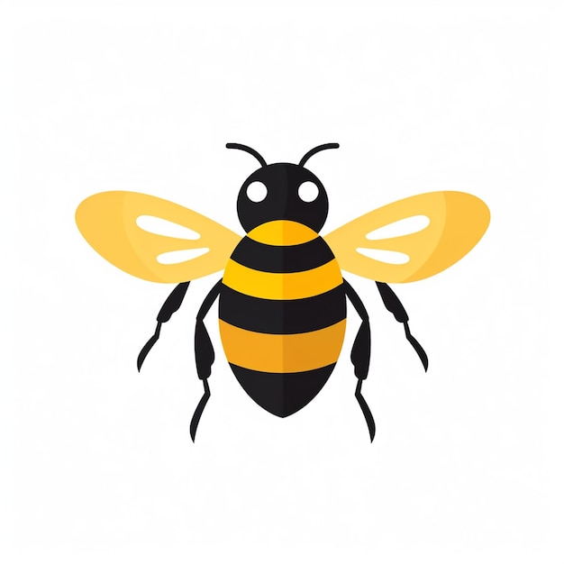 insect vector nature bee illustration honey isolated design background white animal yello