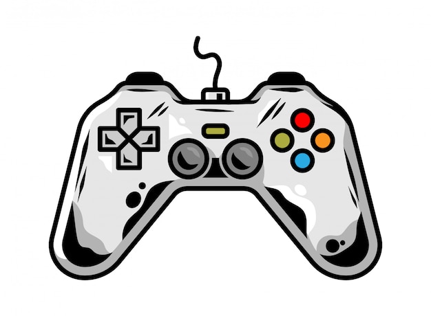 Vector icon of gamepad for play arcade video game for gamer custom designcartoon illustration