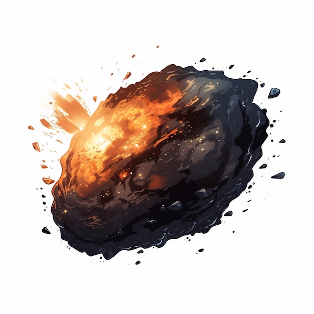 space meteor vector illustration comet meteorite galaxy astronomy asteroid cosmos star un