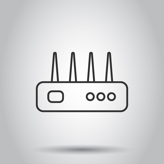 Vector wifi router icon in flat style broadband vector illustration on white isolated background internet connection business concept